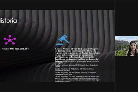 Captura de pantalla de la sesión virtual