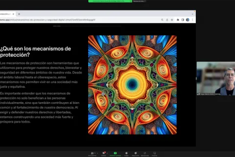 Captura de pantalla de la sesión virtual