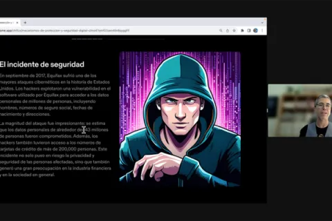 Captura de pantalla de la sesión virtual