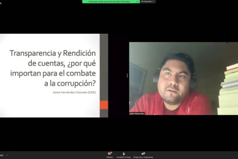 Captura de pantalla de la sesión virtual