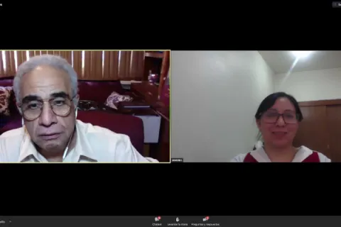 Captura de pantalla de la sesión virtual