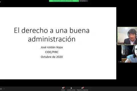 Captura de pantalla de la sesión virtual