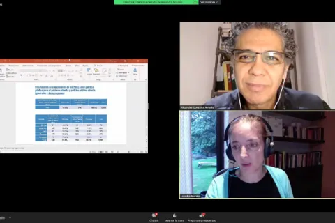Captura de pantalla de la sesión virtual
