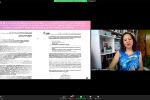 Captura de pantalla de la sesión virtual