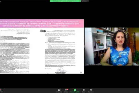 Captura de pantalla de la sesión virtual