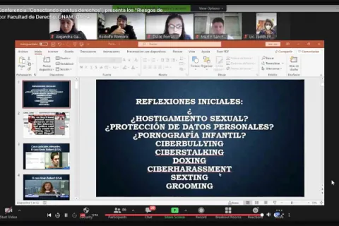 Captura de pantalla de la sesión virtual
