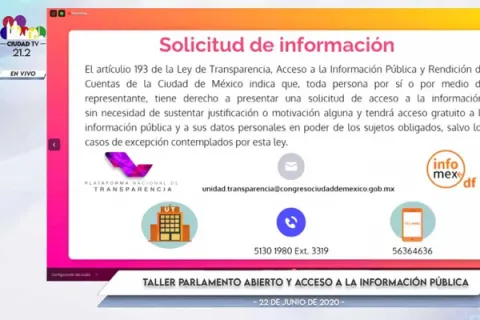 Captura de pantalla de la sesión virtual