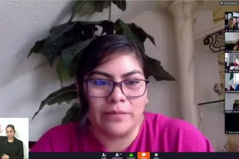 Captura de pantalla de la sesión virtual
