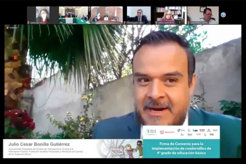 Captura de pantalla de la sesión virtual