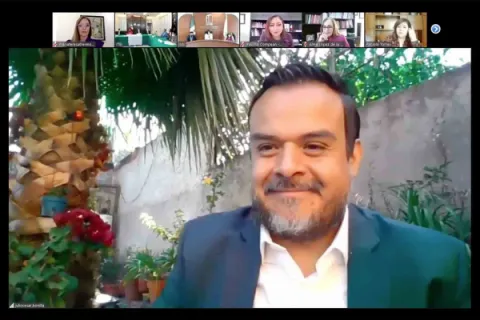 Captura de pantalla de la sesión virtual