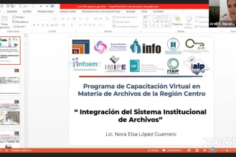 Captura de pantalla de la sesión virtual