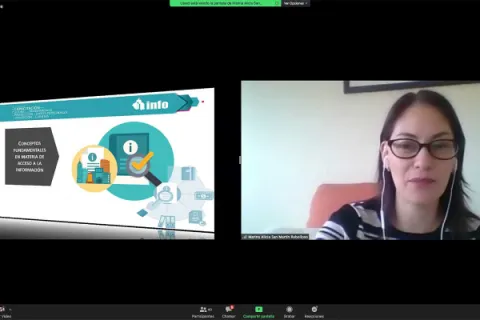 Captura de pantalla de la sesión virtual