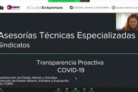 Captura de pantalla de la sesión virtual