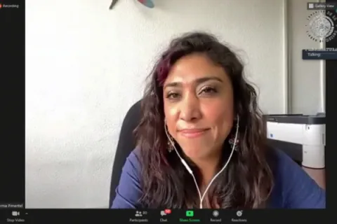 Captura de pantalla de la sesión virtual