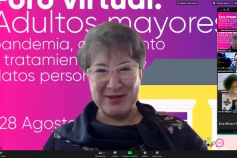 Captura de pantalla de la sesión virtual