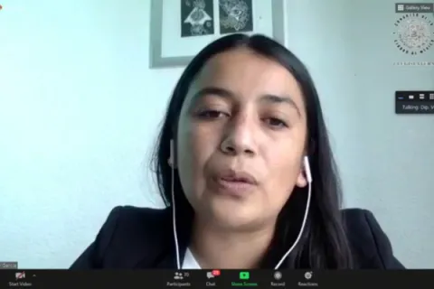 Captura de pantalla de la sesión virtual