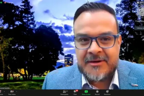 Captura de pantalla de la sesión virtual