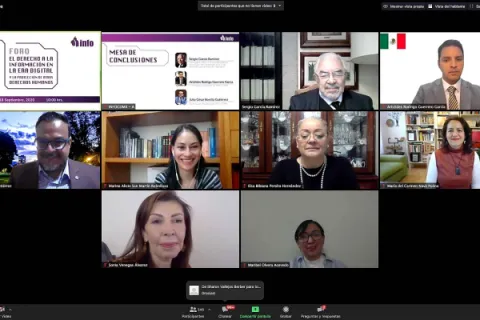 Captura de pantalla de la sesión virtual