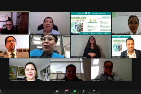 Captura de pantalla de la sesión virtual