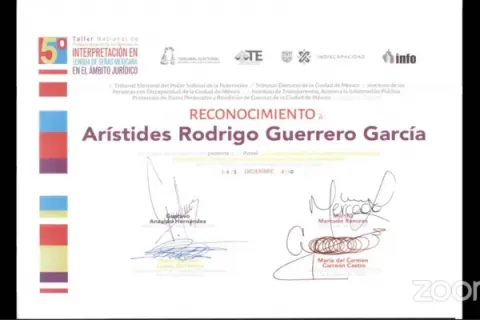 Captura de pantalla de la sesión virtual