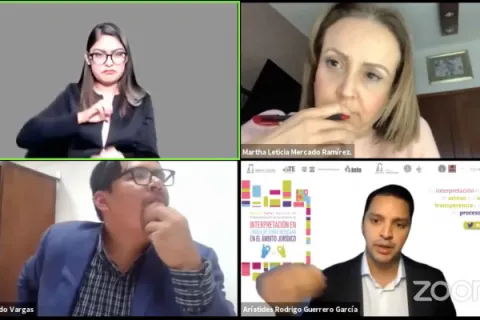 Captura de pantalla de la sesión virtual
