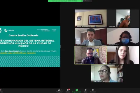 Captura de pantalla de la sesión virtual