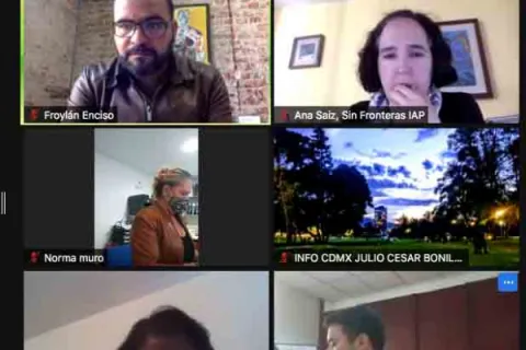 Captura de pantalla de la sesión virtual