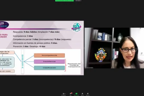 Captura de pantalla de la sesión virtual
