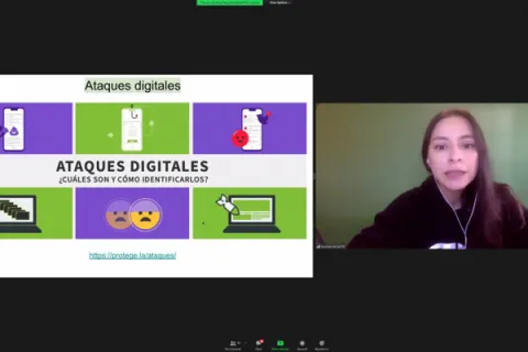 Captura de pantalla de la sesión virtual