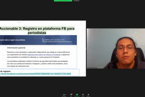 Captura de pantalla de la sesión virtual