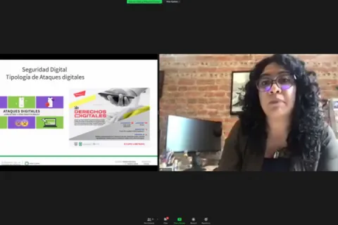 Captura de pantalla de la sesión virtual