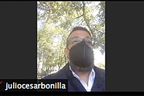 Captura de pantalla de la sesión virtual