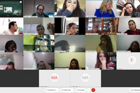 Captura de pantalla de la sesión virtual