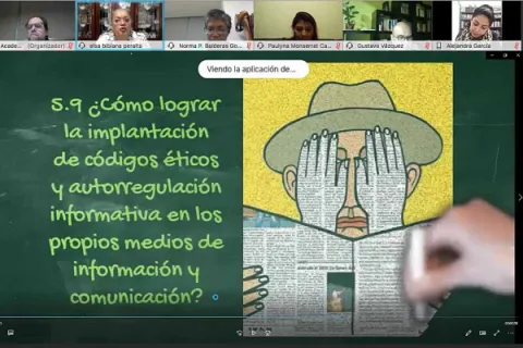Captura de pantalla de la sesión virtual