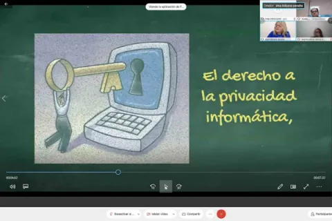 Captura de pantalla de la sesión virtual