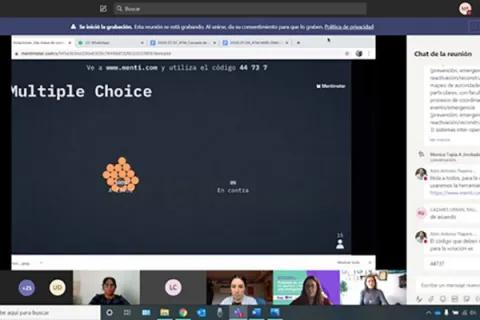 Captura de pantalla de la sesión virtual