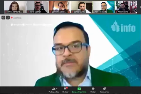 Captura de pantalla de la sesión virtual
