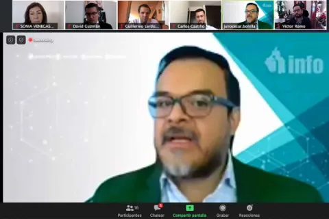 Captura de pantalla de la sesión virtual