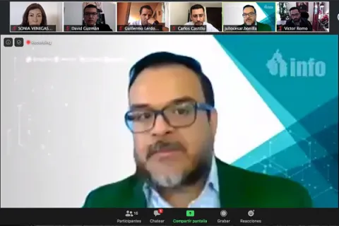 Captura de pantalla de la sesión virtual