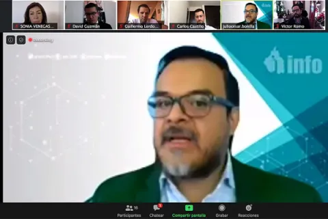Captura de pantalla de la sesión virtual