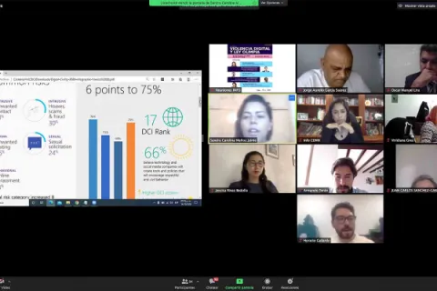 Captura de pantalla de la sesión virtual