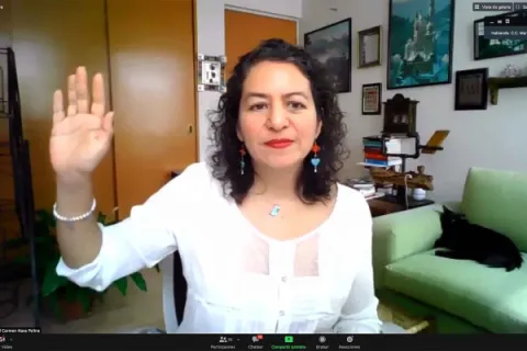 Captura de pantalla de la sesión virtual