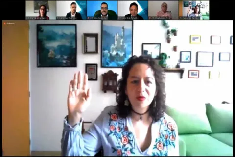 Captura de pantalla de la sesión virtual