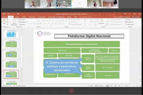 Captura de pantalla de la sesión virtual