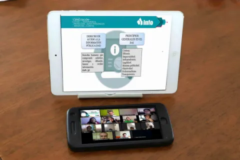 Captura de pantalla de la sesión virtual