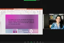 Captura de pantalla de la sesión virtual