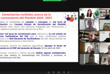Captura de pantalla de la sesión virtual