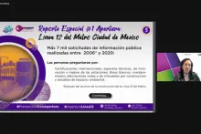 Captura de pantalla de la sesión virtual