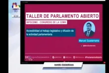 Captura de pantalla de la sesión virtual